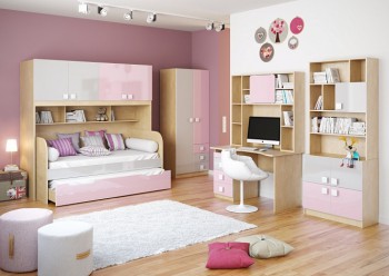 Детская комната Грэйси (Розовый/Серый/корпус Клен) в Кошурниково - koshurnikovo.mebel54.com | фото