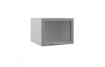 Гарда ГВПГС 600 шкаф верхний горизонтальный глубокий со стеклом высокий (Белый Эмалит/корпус Серый) в Кошурниково - koshurnikovo.mebel54.com | фото