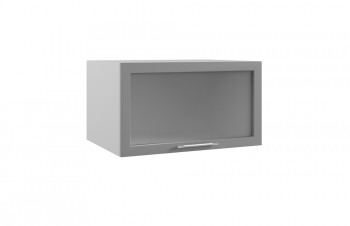 Гарда ГВПГС 800 шкаф верхний горизонтальный глубокий со стеклом высокий (Белый Эмалит/корпус Серый) в Кошурниково - koshurnikovo.mebel54.com | фото
