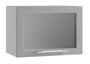 Гарда ПГС 500 шкаф верхний горизонтальный со стеклом (Белый Эмалит/корпус Серый) в Кошурниково - koshurnikovo.mebel54.com | фото