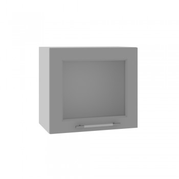 Гарда ВПГС 500 шкаф верхний горизонтальный со стеклом высокий (Белый Эмалит/корпус Серый) в Кошурниково - koshurnikovo.mebel54.com | фото