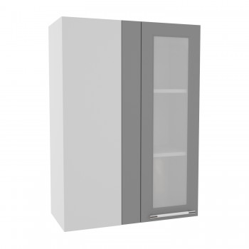 Гарда ВПУС 650 шкаф верхний угловой со стеклом высокий (Белый Эмалит/корпус Серый) в Кошурниково - koshurnikovo.mebel54.com | фото