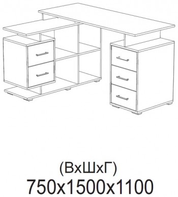 Компьютерный стол угловой СКМУ-3 белый в Кошурниково - koshurnikovo.mebel54.com | фото