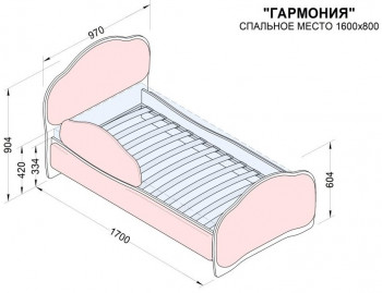 Кровать 160 Гармония 08 Шоколад (мягкий бортик) в Кошурниково - koshurnikovo.mebel54.com | фото