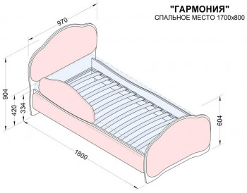 Кровать 170 Гармония 08 Шоколад (мягкий бортик) в Кошурниково - koshurnikovo.mebel54.com | фото