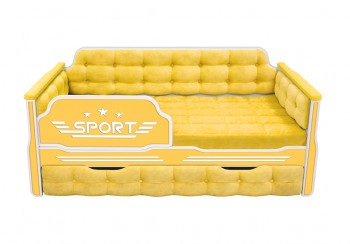 Кровать 170 серии Спорт 1 ящик 74 Жёлтый (мягкие боковые накладки) в Кошурниково - koshurnikovo.mebel54.com | фото