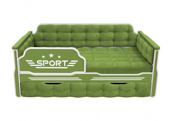 Кровать 170 серии Спорт 1 ящик 76 Зелёный (мягкие боковые накладки) в Кошурниково - koshurnikovo.mebel54.com | фото