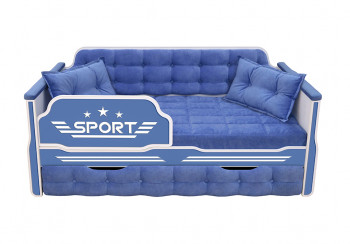 Кровать 170 серии Спорт 1 ящик 85 Синий (подушки) в Кошурниково - koshurnikovo.mebel54.com | фото
