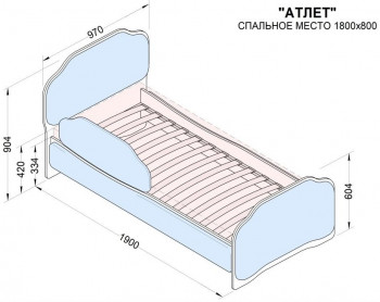 Кровать 180 Атлет 29 Синий (мягкий бортик) в Кошурниково - koshurnikovo.mebel54.com | фото