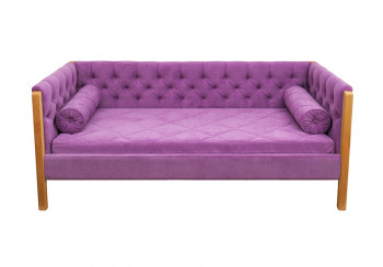Кровать 180 серии Леди  32 Фиолетовый (подушка валик) в Кошурниково - koshurnikovo.mebel54.com | фото