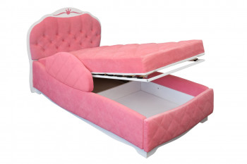 Кровать 190 Гармония Lux 36 Розовый (мягкий бортик) в Кошурниково - koshurnikovo.mebel54.com | фото