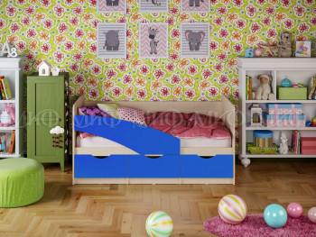 Кровать Бабочки 1,6м (Синий матовый) в Кошурниково - koshurnikovo.mebel54.com | фото
