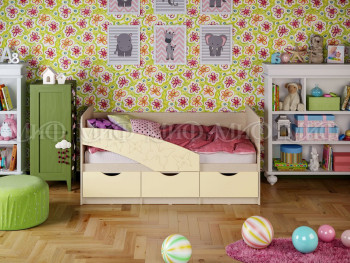 Кровать Бабочки 1,6м (Ваниль матовый) в Кошурниково - koshurnikovo.mebel54.com | фото
