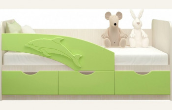 Кровать детская 1,6м Дельфин (Салатовый металлик) в Кошурниково - koshurnikovo.mebel54.com | фото