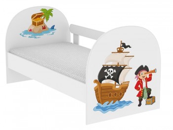 Кровать детская Пираты без ящиков, без бортиков 1.6 Белый в Кошурниково - koshurnikovo.mebel54.com | фото