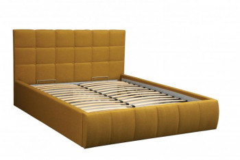 Кровать "Диана" ш. 1400 (Н=1010мм) (жаккард горчица) в Кошурниково - koshurnikovo.mebel54.com | фото