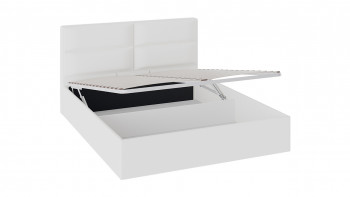 Кровать «Глосс» с мягкой обивкой и подъемным механизмом тип 1 (1400) (Белая) в Кошурниково - koshurnikovo.mebel54.com | фото