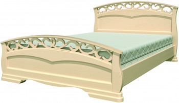 Кровать Грация-1 из массива сосны 1400*2000 Слоновая кость в Кошурниково - koshurnikovo.mebel54.com | фото