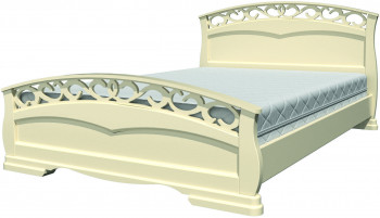 Кровать Грация-1 из массива сосны 1400*2000 Слоновая кость в Кошурниково - koshurnikovo.mebel54.com | фото