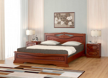 Кровать Карина-7 из массива сосны 1400*2000 Орех в Кошурниково - koshurnikovo.mebel54.com | фото
