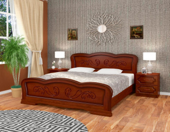 Кровать Карина-8 из массива сосны 1200*2000 Орех в Кошурниково - koshurnikovo.mebel54.com | фото