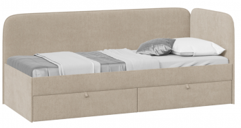 Кровать «Молли» с мягкой обивкой (900) тип 1 (Микровелюр Scandi Cream 03) в Кошурниково - koshurnikovo.mebel54.com | фото