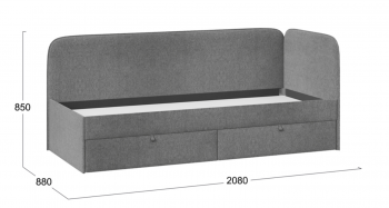 Кровать «Молли» с мягкой обивкой (900) тип 1 (Микровелюр Scandi Graphite 22) в Кошурниково - koshurnikovo.mebel54.com | фото