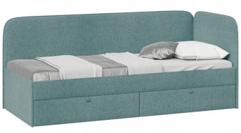 Кровать «Молли» с мягкой обивкой (900) тип 1 (Микровелюр Scandi Indigo 11) в Кошурниково - koshurnikovo.mebel54.com | фото