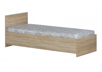 Кровать одинарная 800-2 без матраса (прямые спинки) Дуб Сонома в Кошурниково - koshurnikovo.mebel54.com | фото