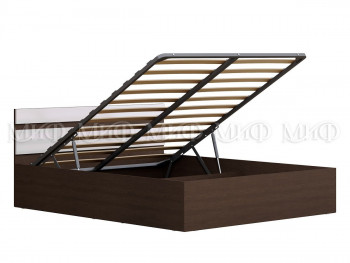 Кровать с подъемным механизмом Нэнси 1,6м (Венге/Белый глянец) в Кошурниково - koshurnikovo.mebel54.com | фото