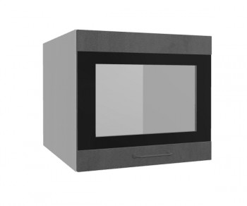 Лофт ВПГСФ 500 шкаф верхний горизонтальный со стеклом высокий с фотопечатью (Бетон темный/корпус Серый) в Кошурниково - koshurnikovo.mebel54.com | фото