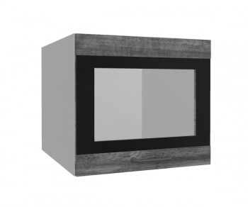 Лофт ВПГСФ 500 шкаф верхний горизонтальный со стеклом высокий с фотопечатью (Дуб бурый/корпус Серый) в Кошурниково - koshurnikovo.mebel54.com | фото