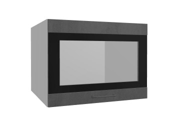 Лофт ВПГСФ 600 шкаф верхний горизонтальный со стеклом высокий с фотопечатью (Бетон темный/корпус Серый) в Кошурниково - koshurnikovo.mebel54.com | фото