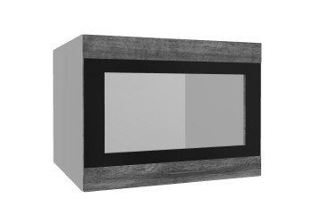 Лофт ВПГСФ 600 шкаф верхний горизонтальный со стеклом высокий с фотопечатью (Дуб бурый/корпус Серый) в Кошурниково - koshurnikovo.mebel54.com | фото