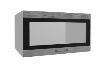 Лофт ВПГСФ 800 шкаф верхний горизонтальный со стеклом высокий с фотопечатью (Дуб цикорий/корпус Серый) в Кошурниково - koshurnikovo.mebel54.com | фото