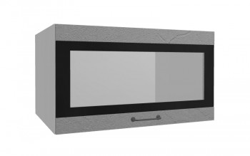 Лофт ВПГСФ 800 шкаф верхний горизонтальный со стеклом высокий с фотопечатью (Штукатурка серая/корпус Серый) в Кошурниково - koshurnikovo.mebel54.com | фото