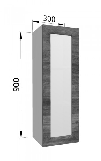 Лофт ВПС 300 шкаф верхний со стеклом высокий (Дуб бурый/корпус Серый) в Кошурниково - koshurnikovo.mebel54.com | фото