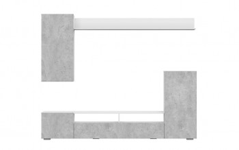 Мебель для гостиной МГС 4 (Белый/Цемент светлый) в Кошурниково - koshurnikovo.mebel54.com | фото