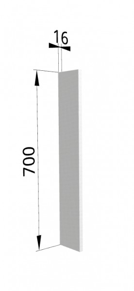 Панель торцевая (для шкафа верхнего торцевого высотой 700 мм) ПТ 400 Мелисса (Белый скин) в Кошурниково - koshurnikovo.mebel54.com | фото