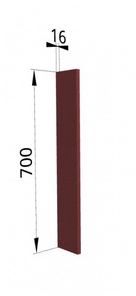 Панель торцевая ПТ 400 Квадро (для шкафа торцевого верхнего) Красная кожа в Кошурниково - koshurnikovo.mebel54.com | фото
