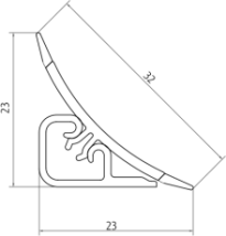 Плинтус LB-23, L=3000мм, черный матовый в Кошурниково - koshurnikovo.mebel54.com | фото
