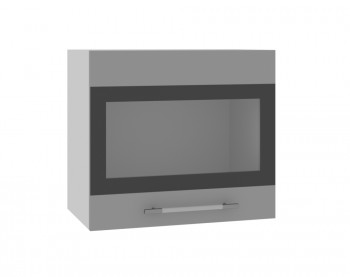 Ройс ВПГСФ 500 Шкаф верхний горизонтальный со стеклом с фотопечатью высокий (Грей софт/корпус Серый) в Кошурниково - koshurnikovo.mebel54.com | фото