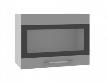 Ройс ВПГСФ 600 Шкаф верхний горизонтальный со стеклом с фотопечатью высокий (Грей софт/корпус Серый) в Кошурниково - koshurnikovo.mebel54.com | фото