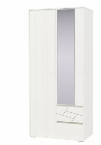 Шкаф 2-х дверный с ящиками Аделина 1000 Рамух белый в Кошурниково - koshurnikovo.mebel54.com | фото