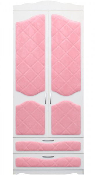 Шкаф 2-х створчатый с ящиками серии Иллюзия 36 Светло-розовый в Кошурниково - koshurnikovo.mebel54.com | фото
