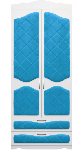 Шкаф 2-х створчатый с ящиками серии Иллюзия 84 Ярко-голубой в Кошурниково - koshurnikovo.mebel54.com | фото