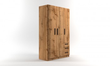 Шкаф 3-х створчатый с ящиками Шервуд (Дуб Вотан) в Кошурниково - koshurnikovo.mebel54.com | фото