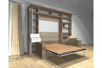 Шкаф-кровать с диваном Каролина в Кошурниково - koshurnikovo.mebel54.com | фото