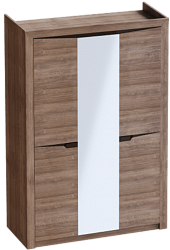 Шкаф трехдверный Соренто Дуб стирлинг/Кофе структурный матовый в Кошурниково - koshurnikovo.mebel54.com | фото