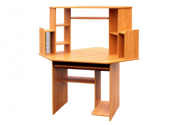 Угловой компьютерный стол (Вишня Оксфорд) в Кошурниково - koshurnikovo.mebel54.com | фото